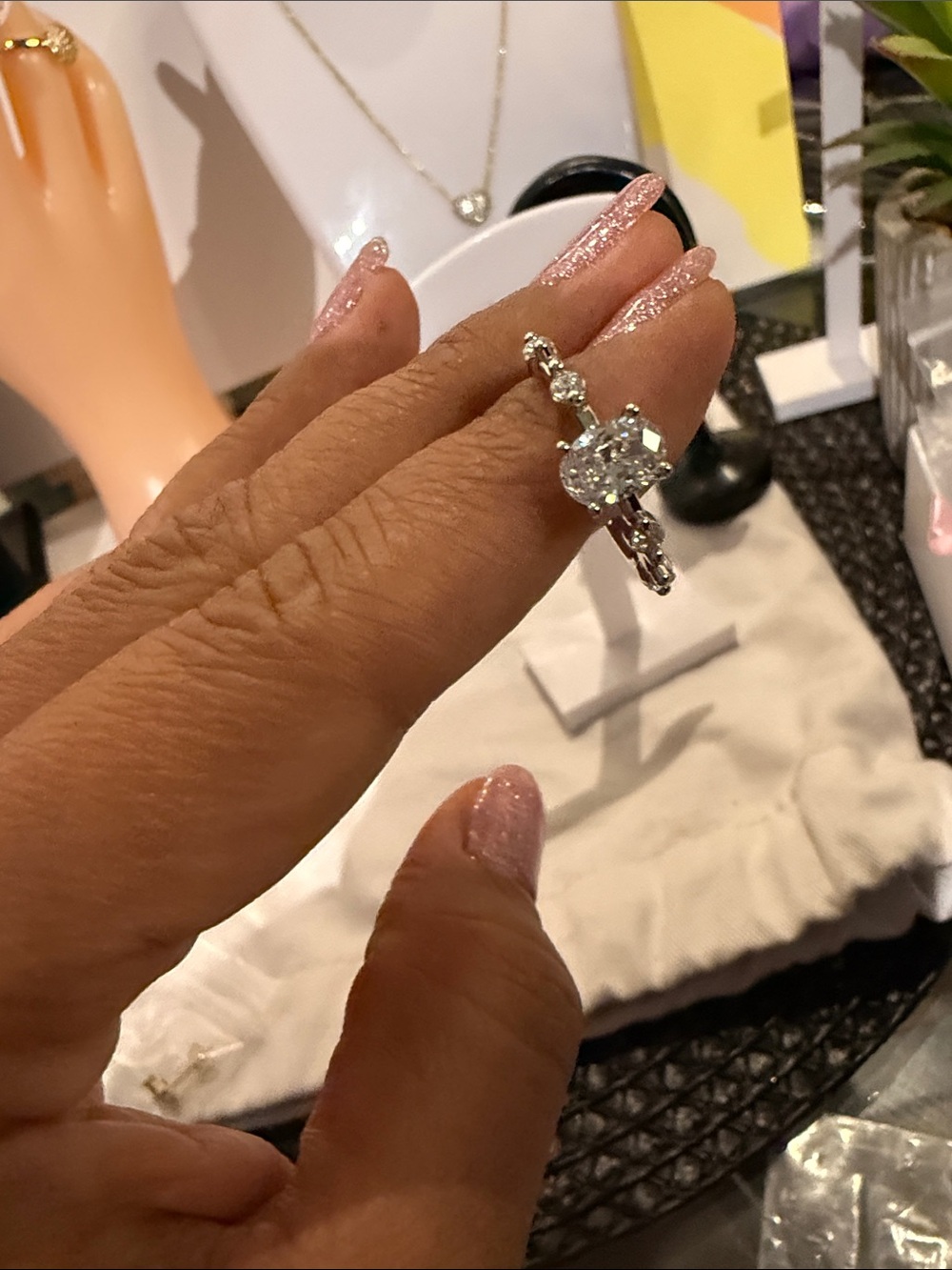 platinum plated special zircon ring